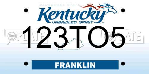 123TO5 Kentucky License Plate