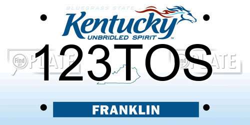 123TOS Kentucky License Plate