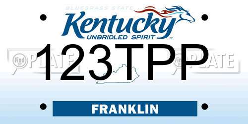 123TPP Kentucky License Plate