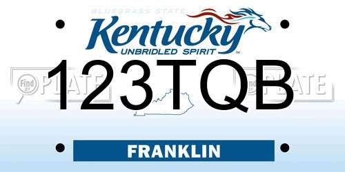 123TQB Kentucky License Plate