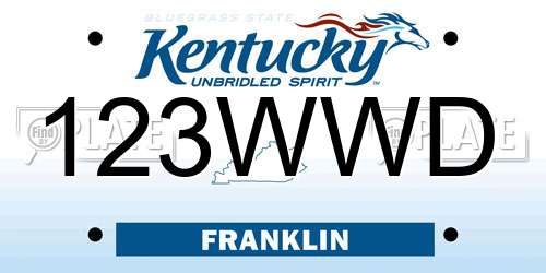 123WWD Kentucky License Plate