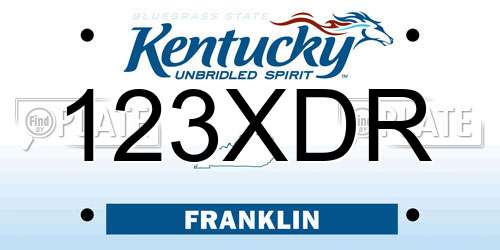 123XDR Kentucky License Plate