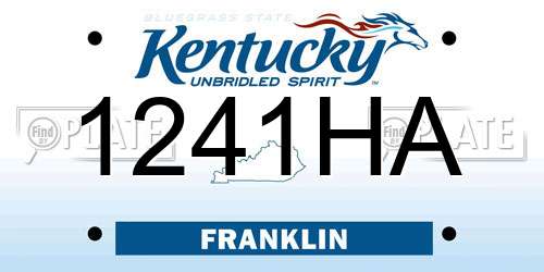 1241HA Kentucky License Plate