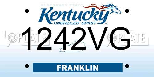 1242VG Kentucky License Plate
