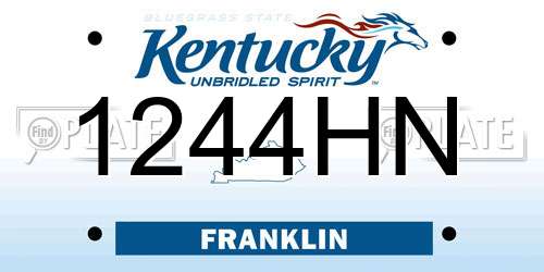 1244HN Kentucky License Plate