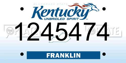 1245474 Kentucky License Plate