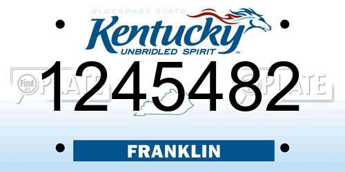 1245482 Kentucky License Plate