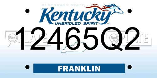 12465Q2 Kentucky License Plate