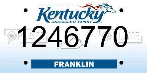 1246770 Kentucky License Plate