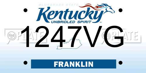1247VG Kentucky License Plate