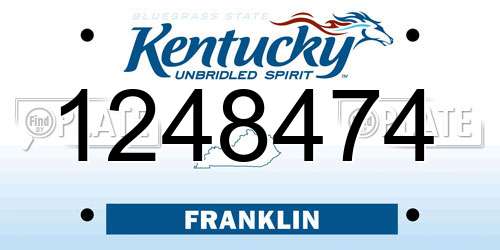 1248474 Kentucky License Plate