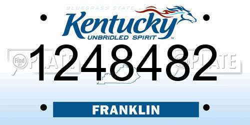 1248482 Kentucky License Plate