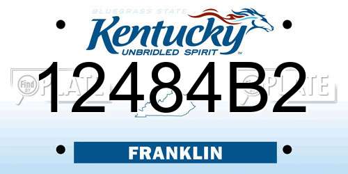 12484B2 Kentucky License Plate