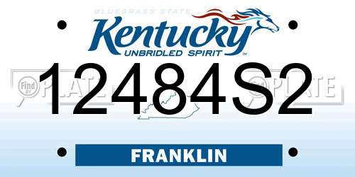 12484S2 Kentucky License Plate