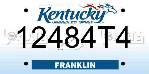 12484T4 Kentucky License Plate