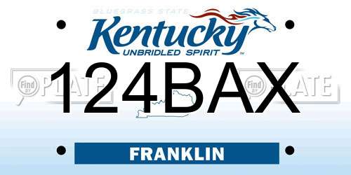 124BAX Kentucky License Plate