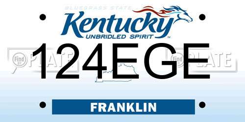 124EGE Kentucky License Plate