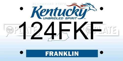 124FKF Kentucky License Plate