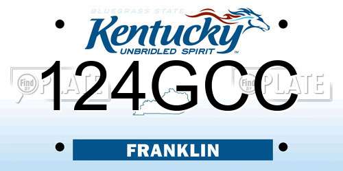 124GCC Kentucky License Plate