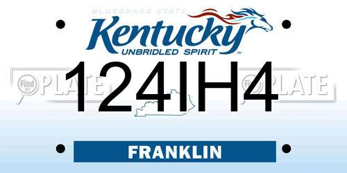 124IH4 Kentucky License Plate