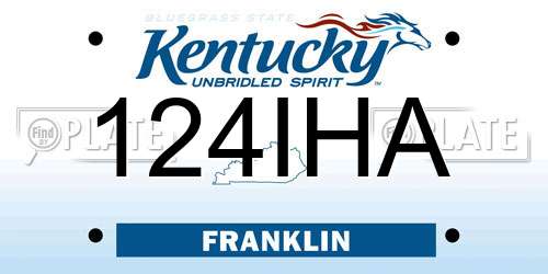 124IHA Kentucky License Plate