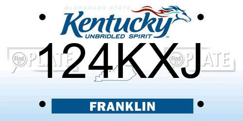 124KXJ Kentucky License Plate