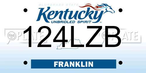 124LZB Kentucky License Plate
