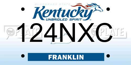 124NXC Kentucky License Plate