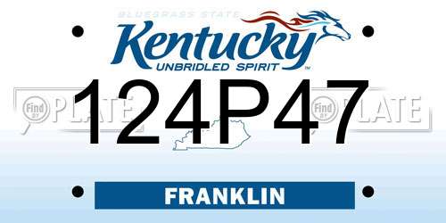 124P47 Kentucky License Plate