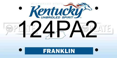 124PA2 Kentucky License Plate