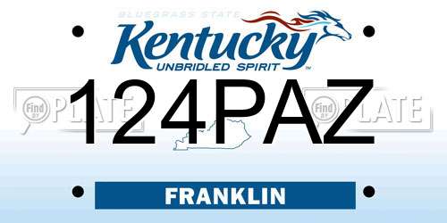 124PAZ Kentucky License Plate