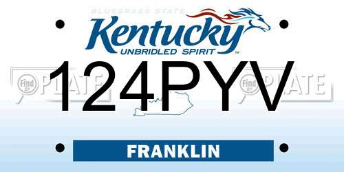 124PYV Kentucky License Plate