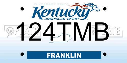 124TMB Kentucky License Plate