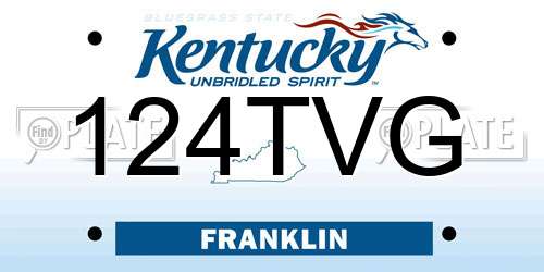 124TVG Kentucky License Plate