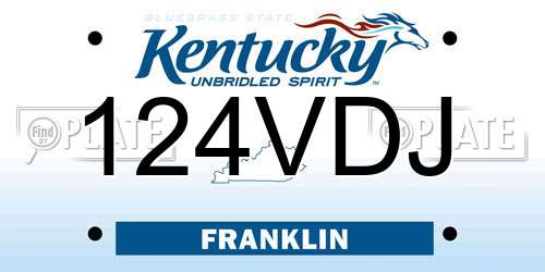 124VDJ Kentucky License Plate