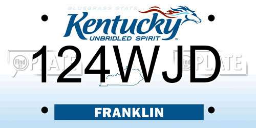 124WJD Kentucky License Plate