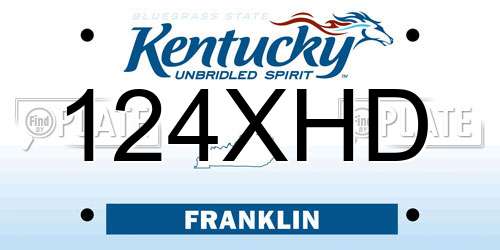 124XHD Kentucky License Plate