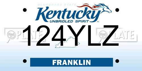 124YLZ Kentucky License Plate