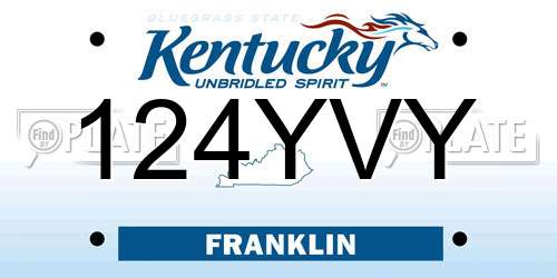 124YVY Kentucky License Plate