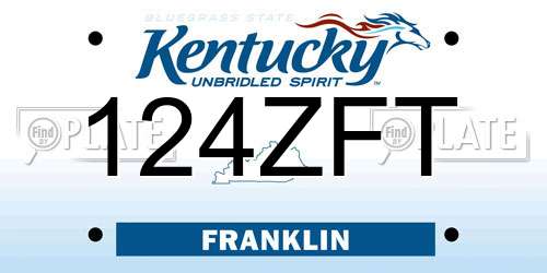 124ZFT Kentucky License Plate