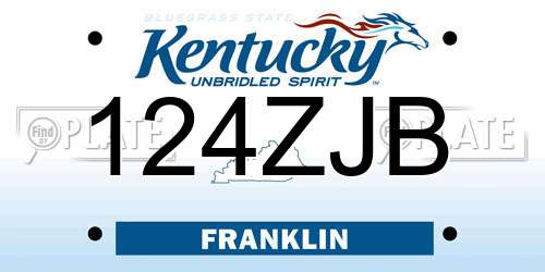 124ZJB Kentucky License Plate