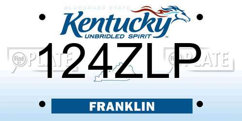 124ZLP Kentucky License Plate