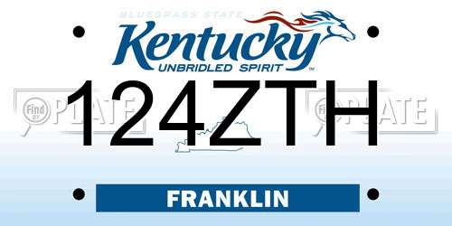 124ZTH Kentucky License Plate