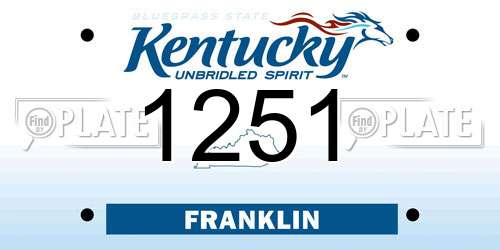 1251 Kentucky License Plate
