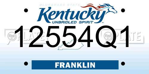 12554Q1 Kentucky License Plate