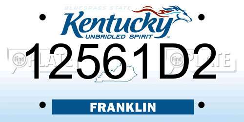 12561D2 Kentucky License Plate