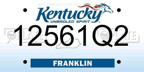 12561Q2 Kentucky License Plate
