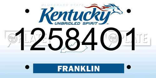 12584O1 Kentucky License Plate