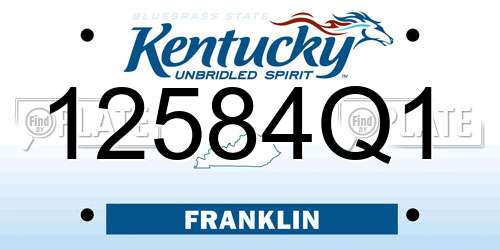 12584Q1 Kentucky License Plate