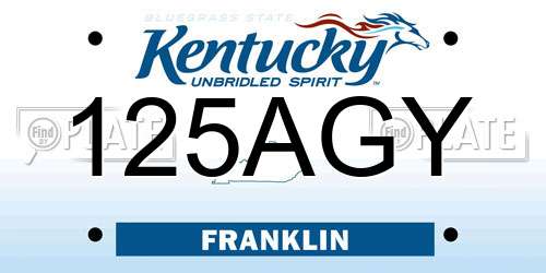 125AGY Kentucky License Plate